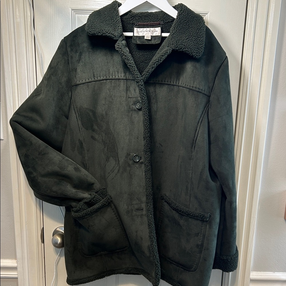 Jones New York Deep Green Teddy Jacket